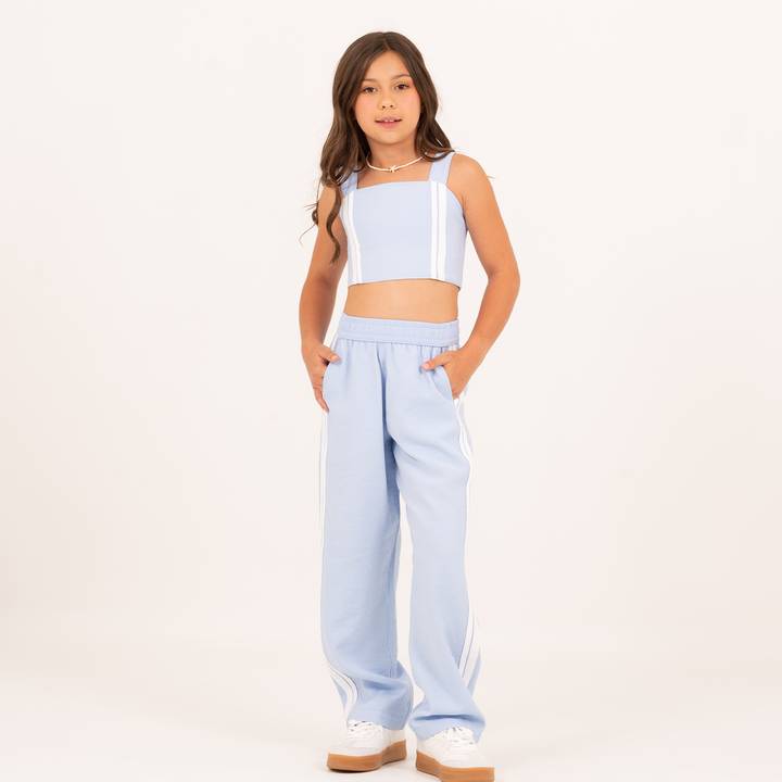 PANTALÓN WIDE LEG PARA NIÑAS – AZUL CLARO