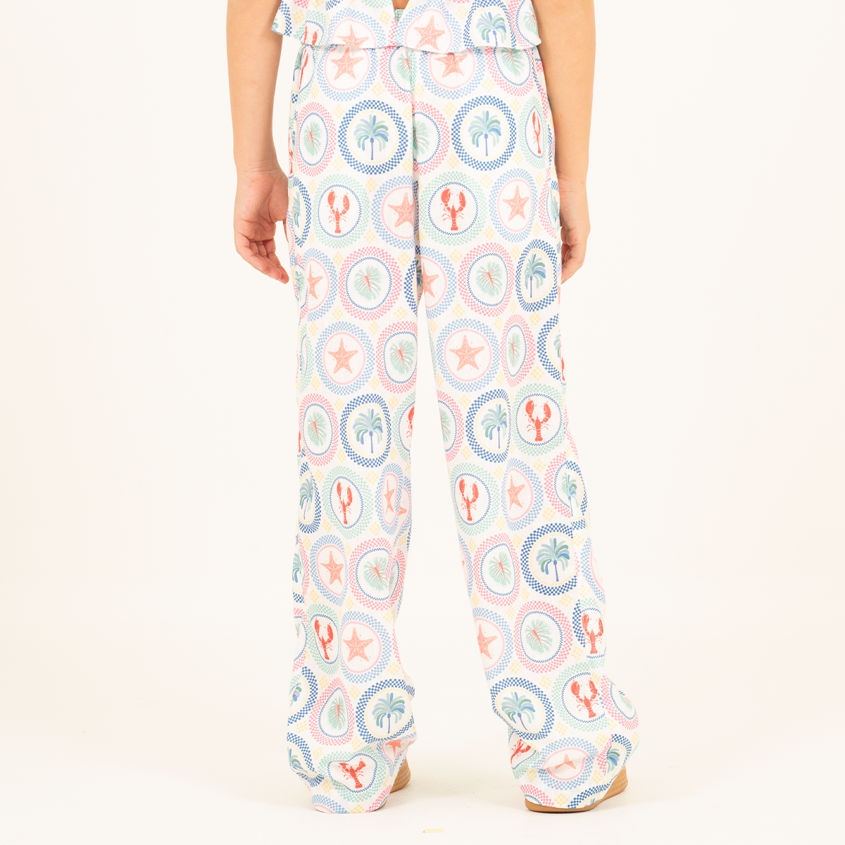 Pantalon para niñas bota recta con diseño estampado