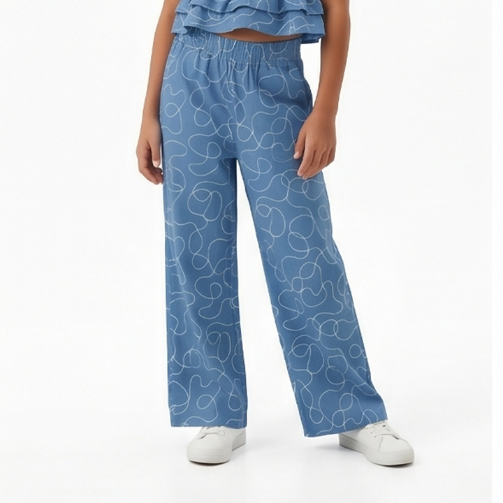 PANTALÓN TEXTURIZADO PARA NIÑA – AZUL