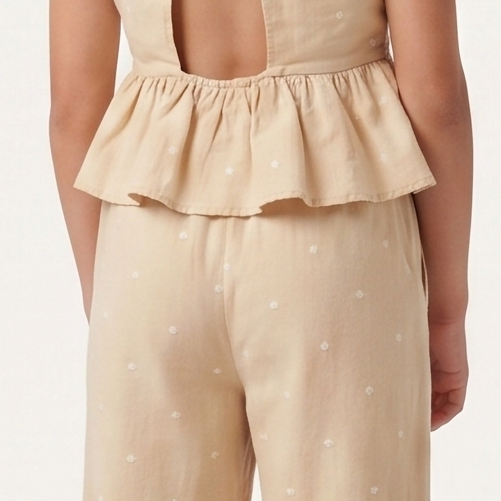 PANTALÓN PARA NIÑA WIDE LEG BORDADO