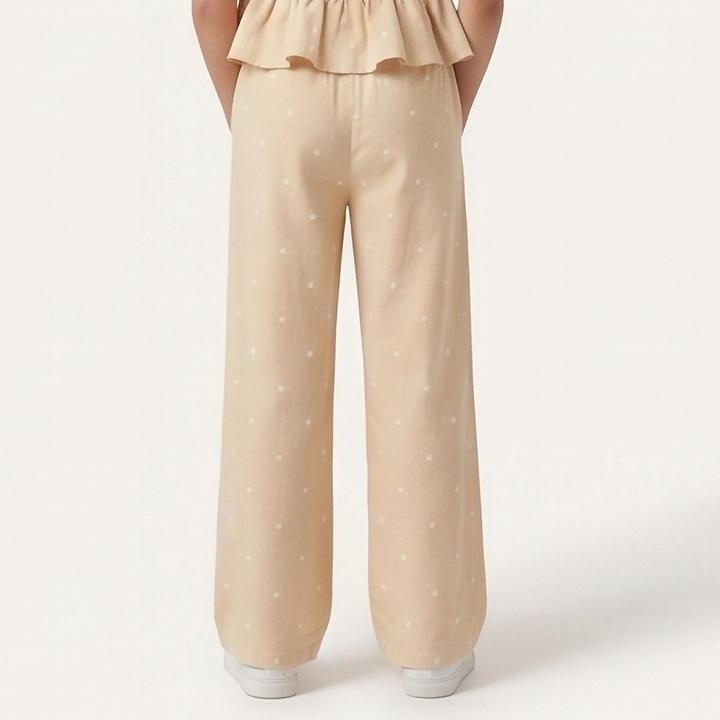 PANTALÓN PARA NIÑA WIDE LEG BORDADO