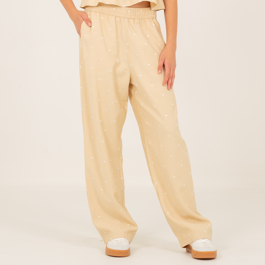 PANTALÓN PARA NIÑA WIDE LEG BORDADO