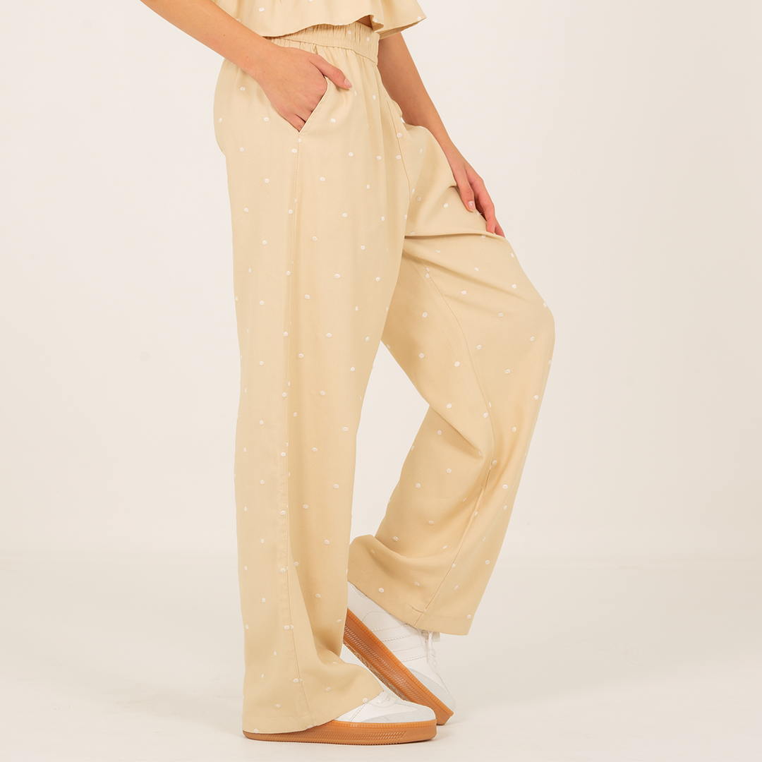 PANTALÓN PARA NIÑA WIDE LEG BORDADO