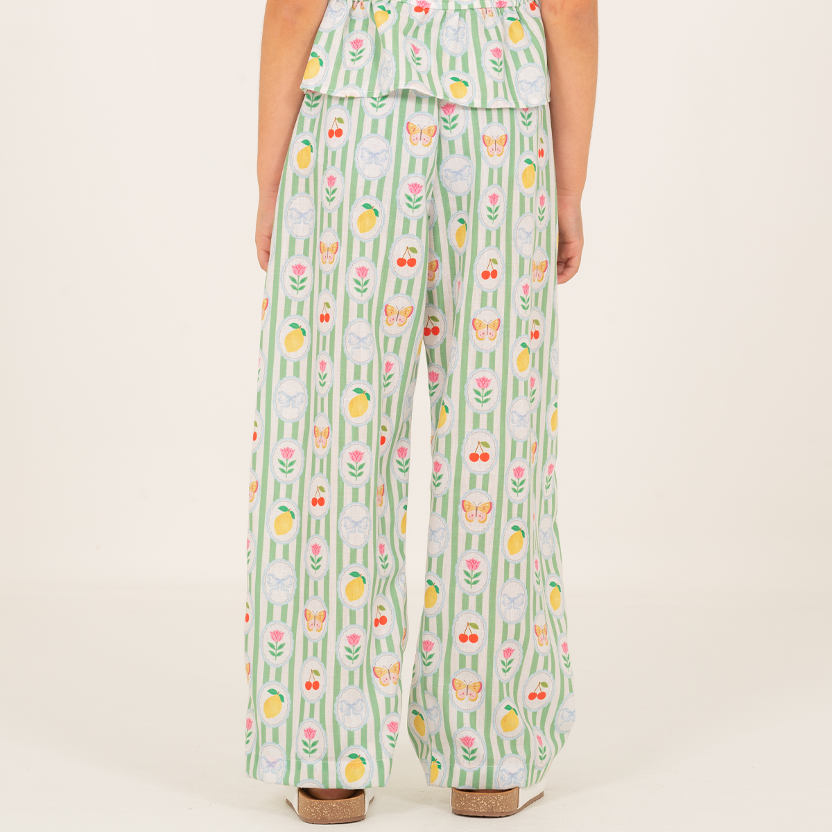 Pantalon para niñas con diseño estampado - Verde