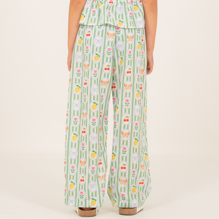 PANTALÓN PARA NIÑAS CON DISEÑO TROPICAL - VERDE