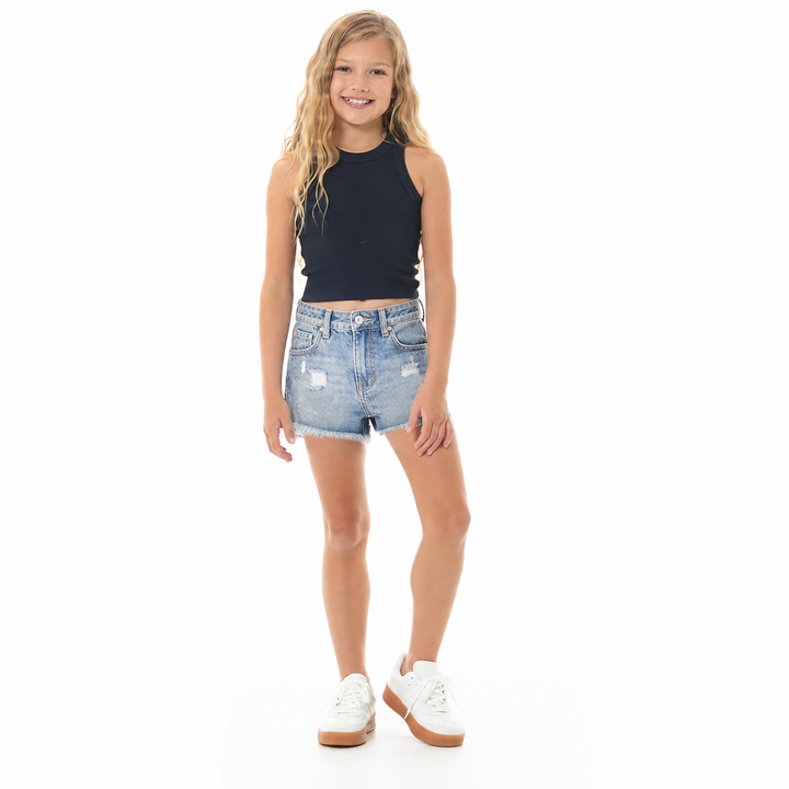 SHORT EN DENIM LAVADO CLARO PARA NIÑA