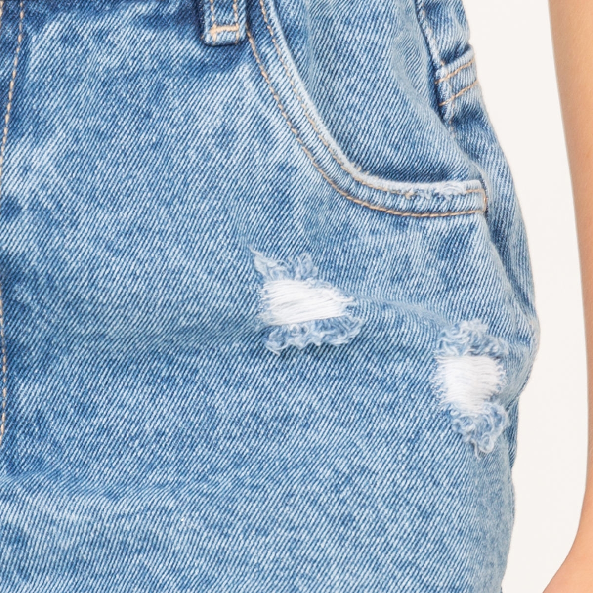 Short para niñas en denim - Azul