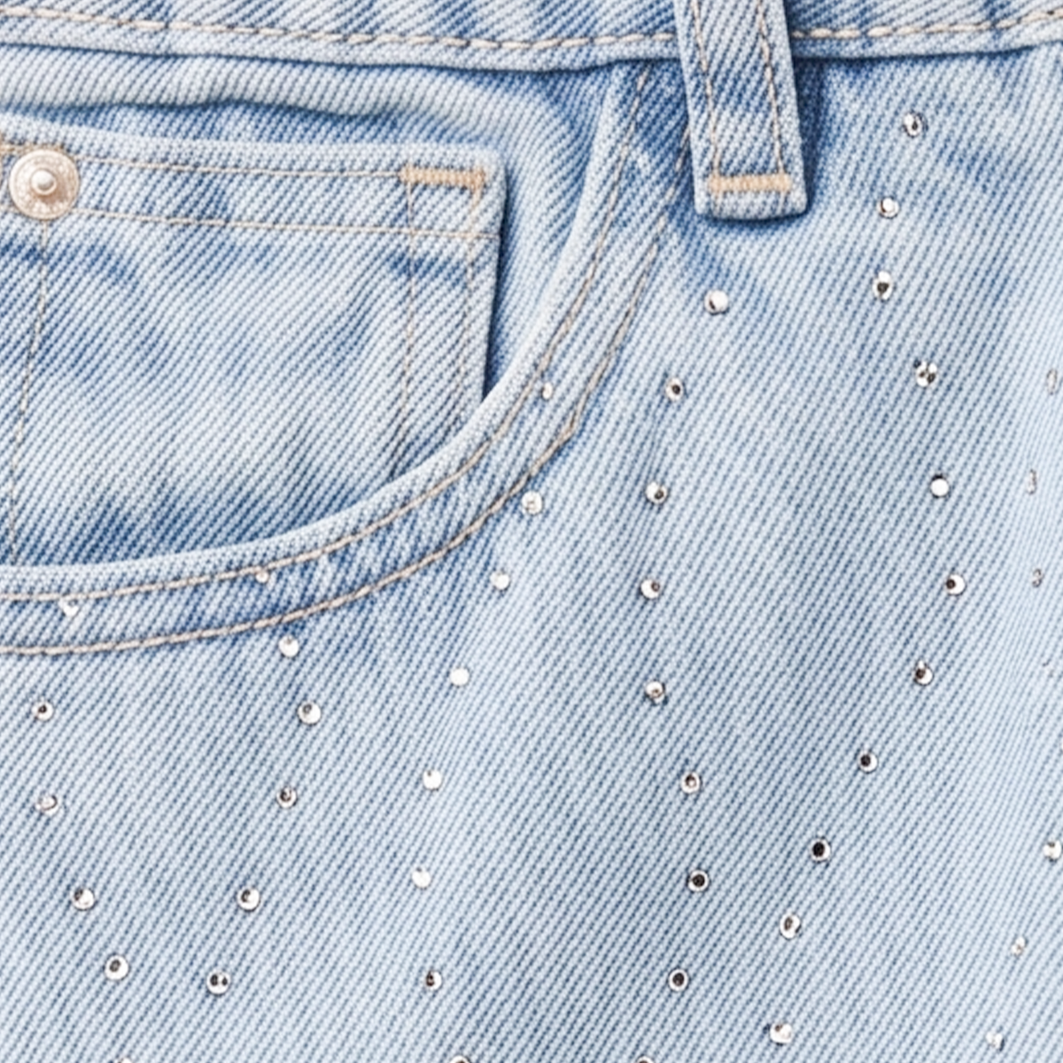 Short para niñas en denim con apliques brillantes