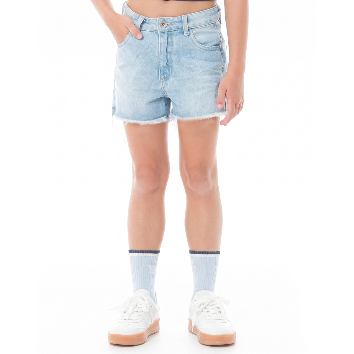 Short para niñas con estrellas efecto flock - Color blanco
