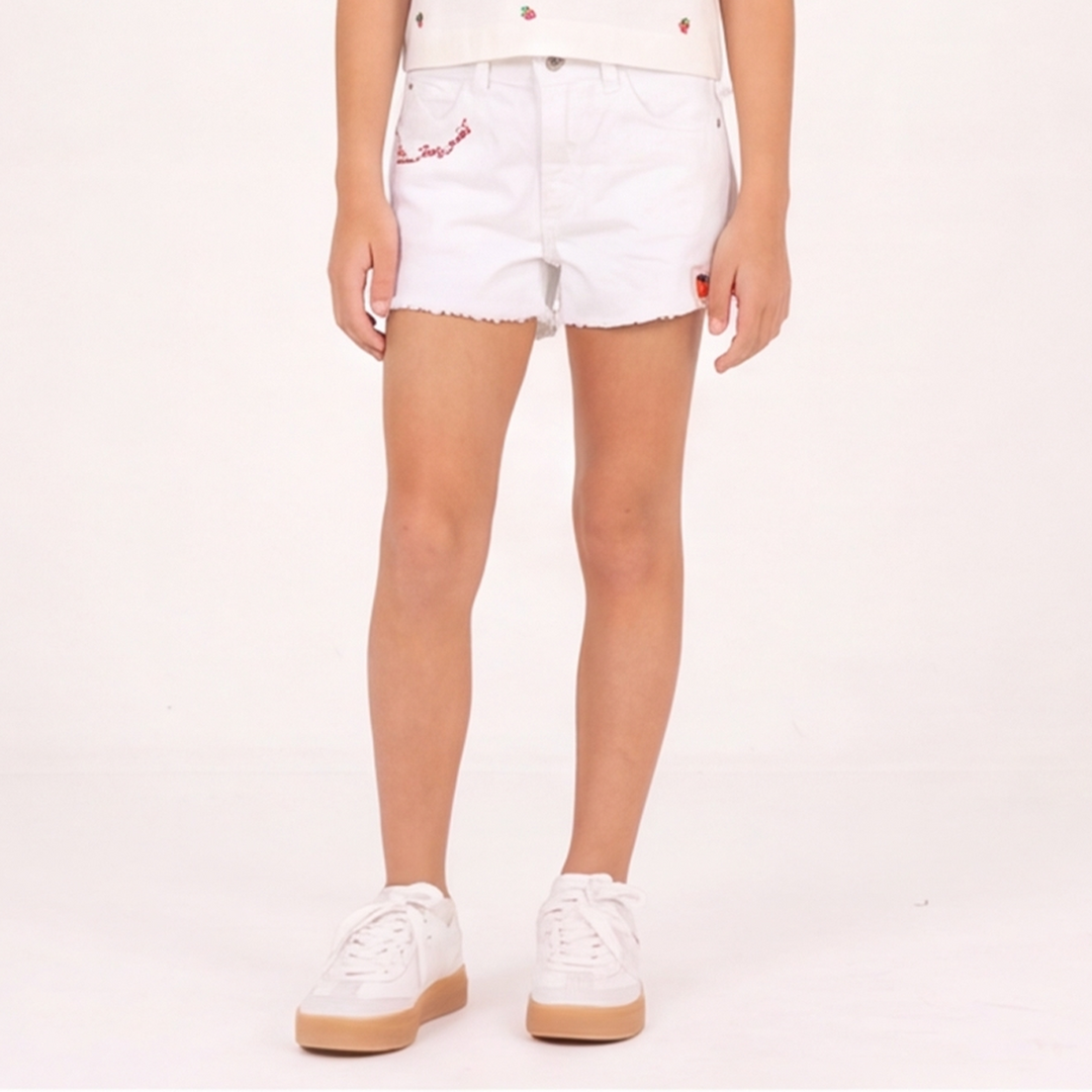 SHORT PARA NIÑAS CON DISEÑO BORDADO STRAW BERRY SWEET