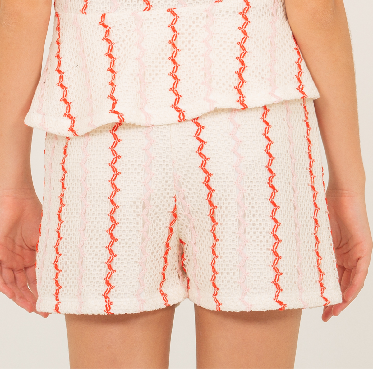 Short para niñas en diseño tejido - Rosado
