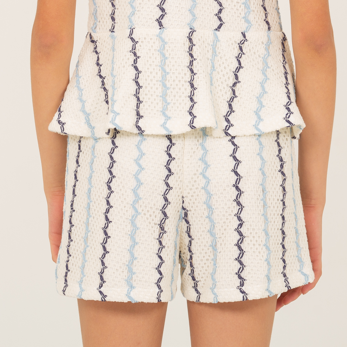 Short para niñas en diseño tejido - Azul