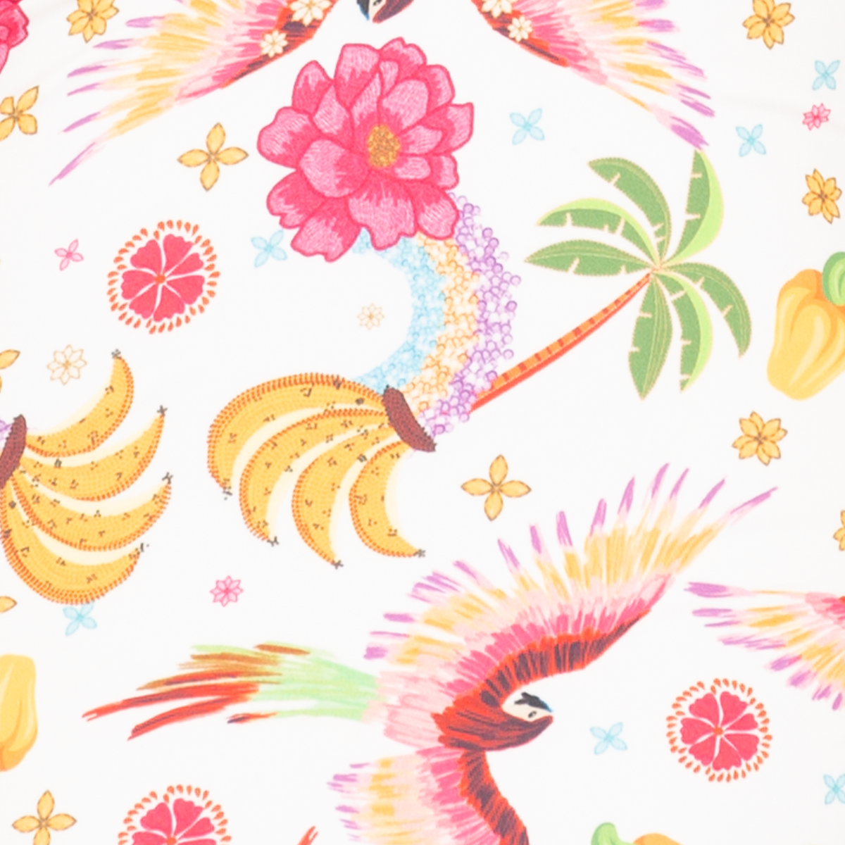 VESTIDO DE BAÑO PARA NIÑAS ENTERO CON DISEÑO TROPICAL