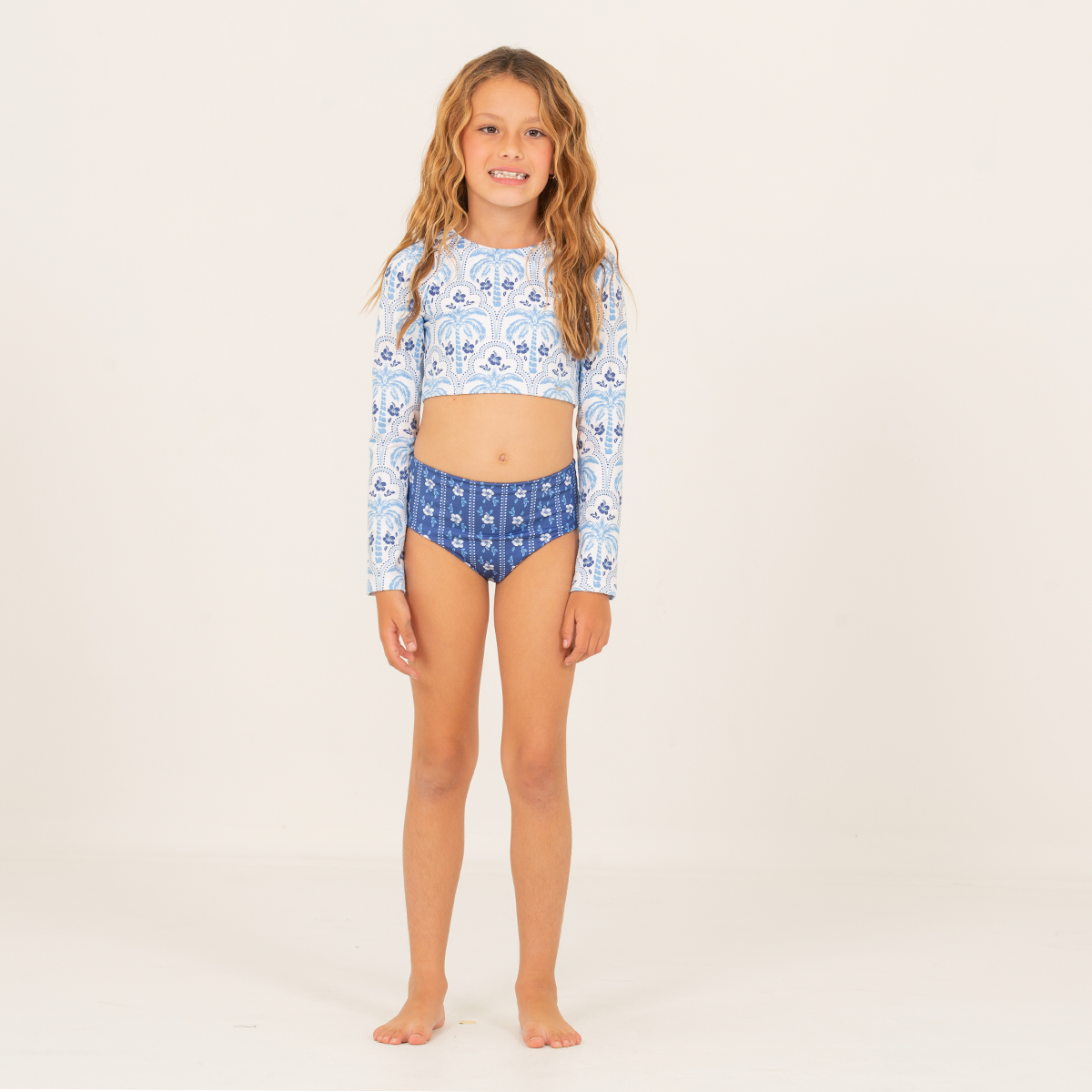 Vestido de baño para niñas de dos piezas - Azul
