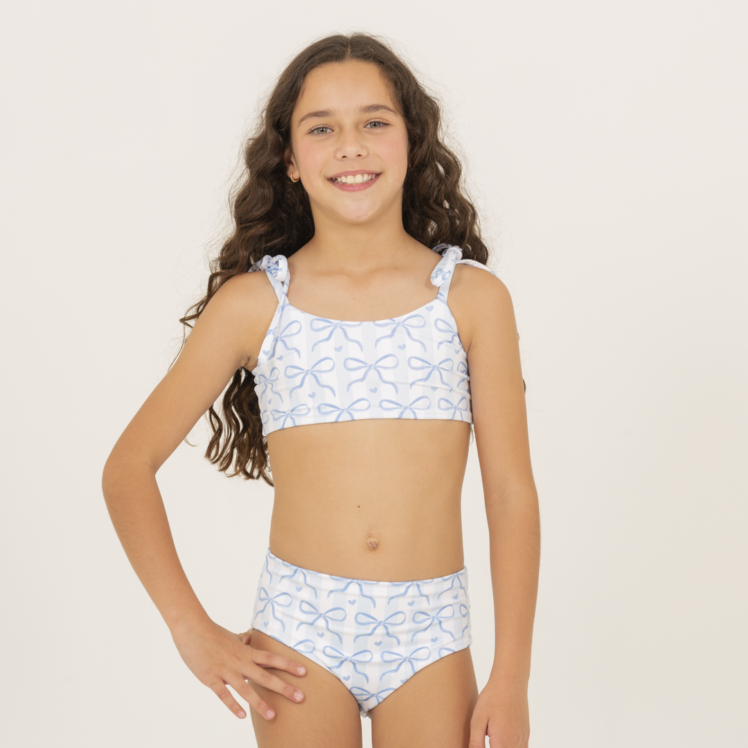 VESTIDO DE BAÑO PARA NIÑAS CON DISEÑO ESTAMPADO DE LAZOS
