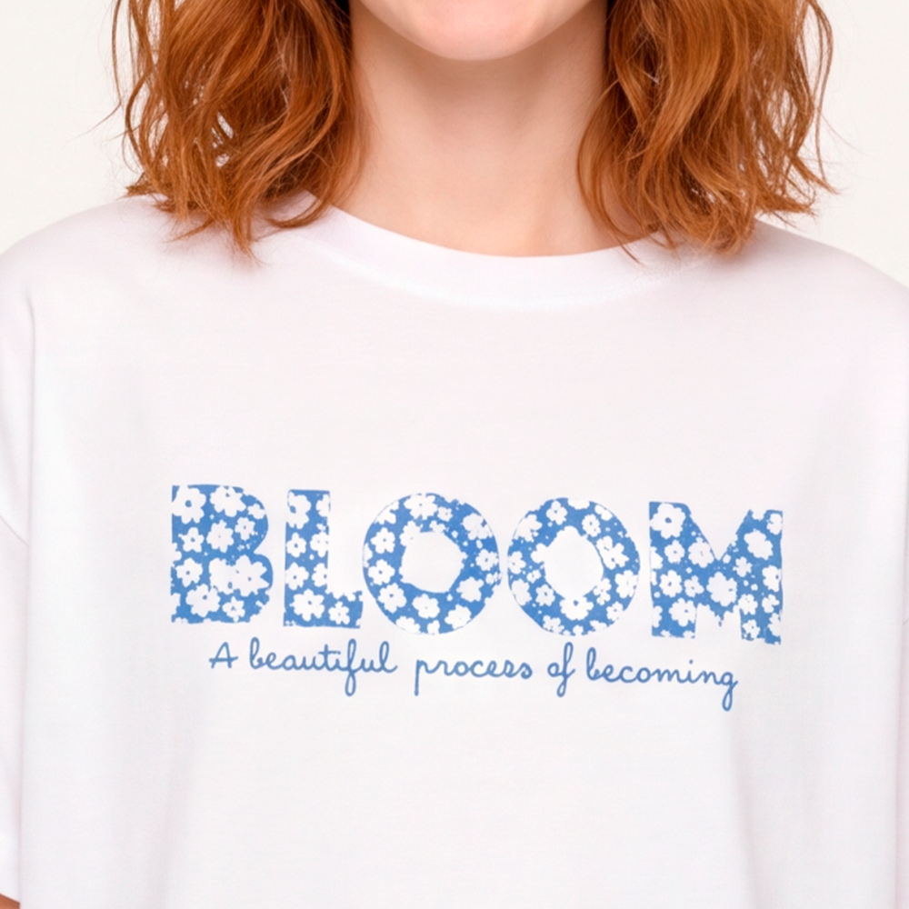Camiseta para niñas con diseño estampado Bloom - Beige