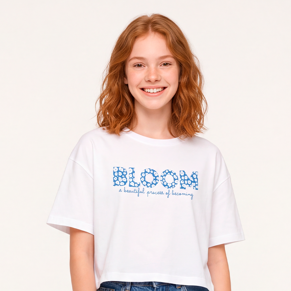 Camiseta para niñas con diseño estampado Bloom - Beige