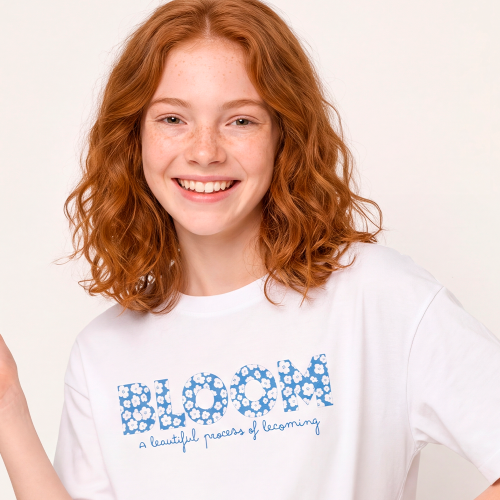 Camiseta para niñas con diseño estampado Bloom - Beige