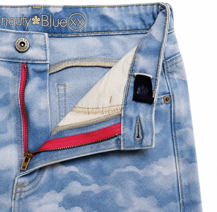 JEAN PARA NIÑAS EN JACQUARD - AZUL