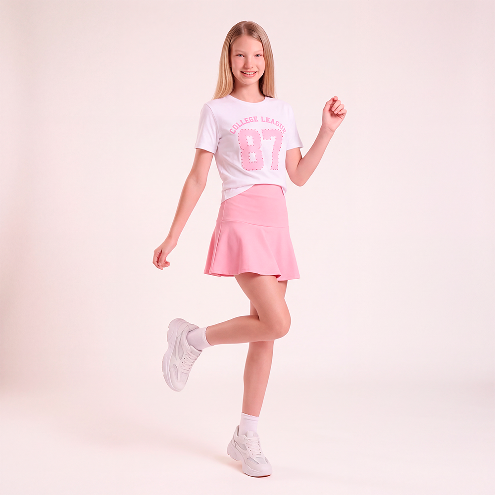 Falda short para niñas - Rosada