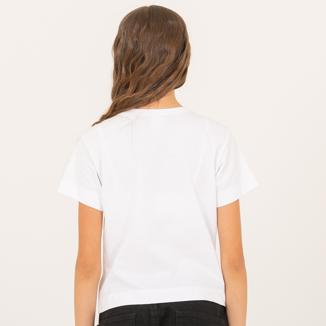 CAMISETA PARA NIÑAS CON APLIQUE EN FORMA DE ESTRELLA