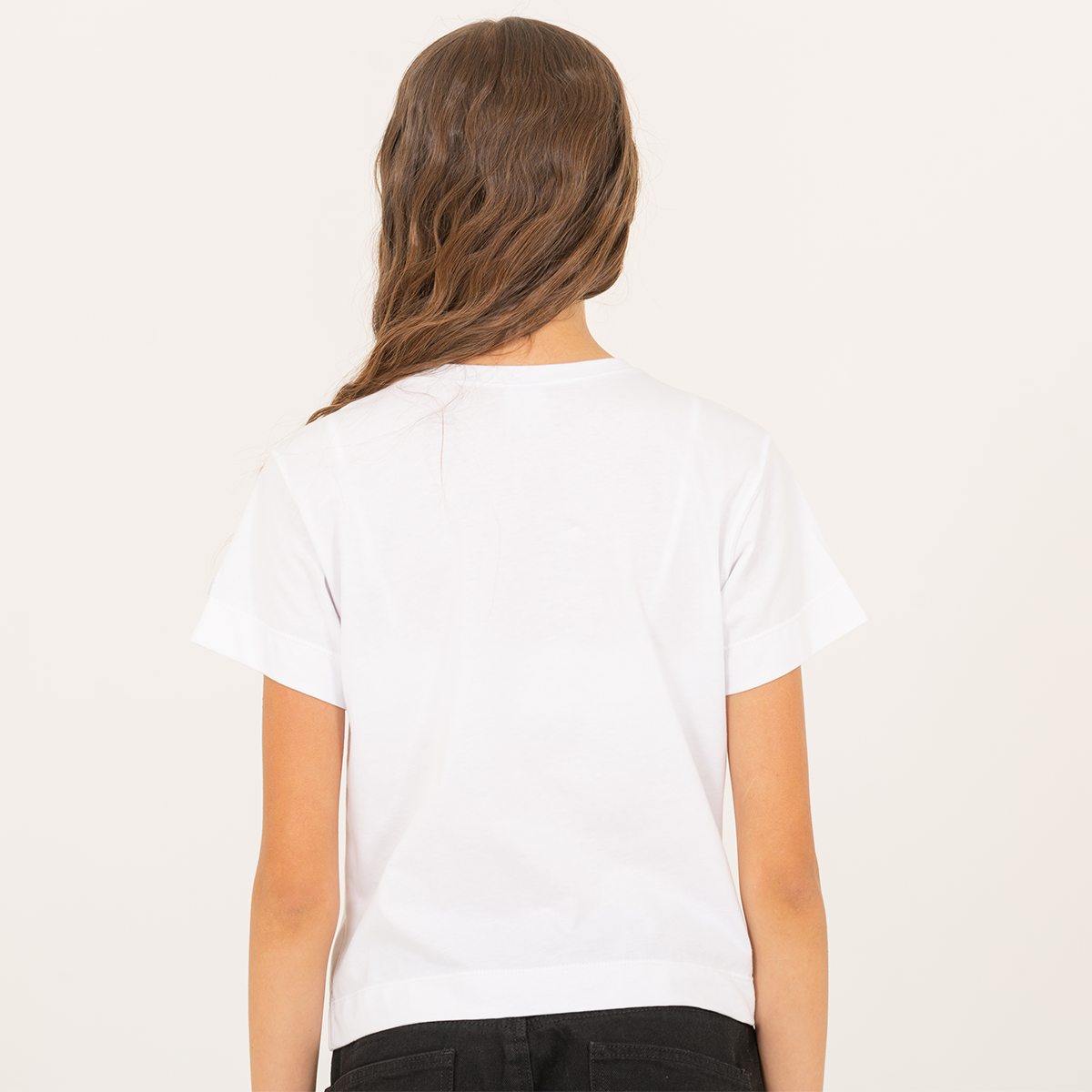Camiseta para niñas con aplique en forma de estrella - Blanca