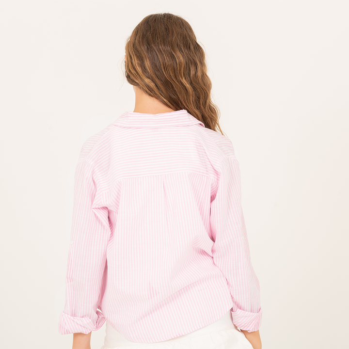 CAMISA PARA NIÑAS MANGA LARGA - COLOR ROSADO