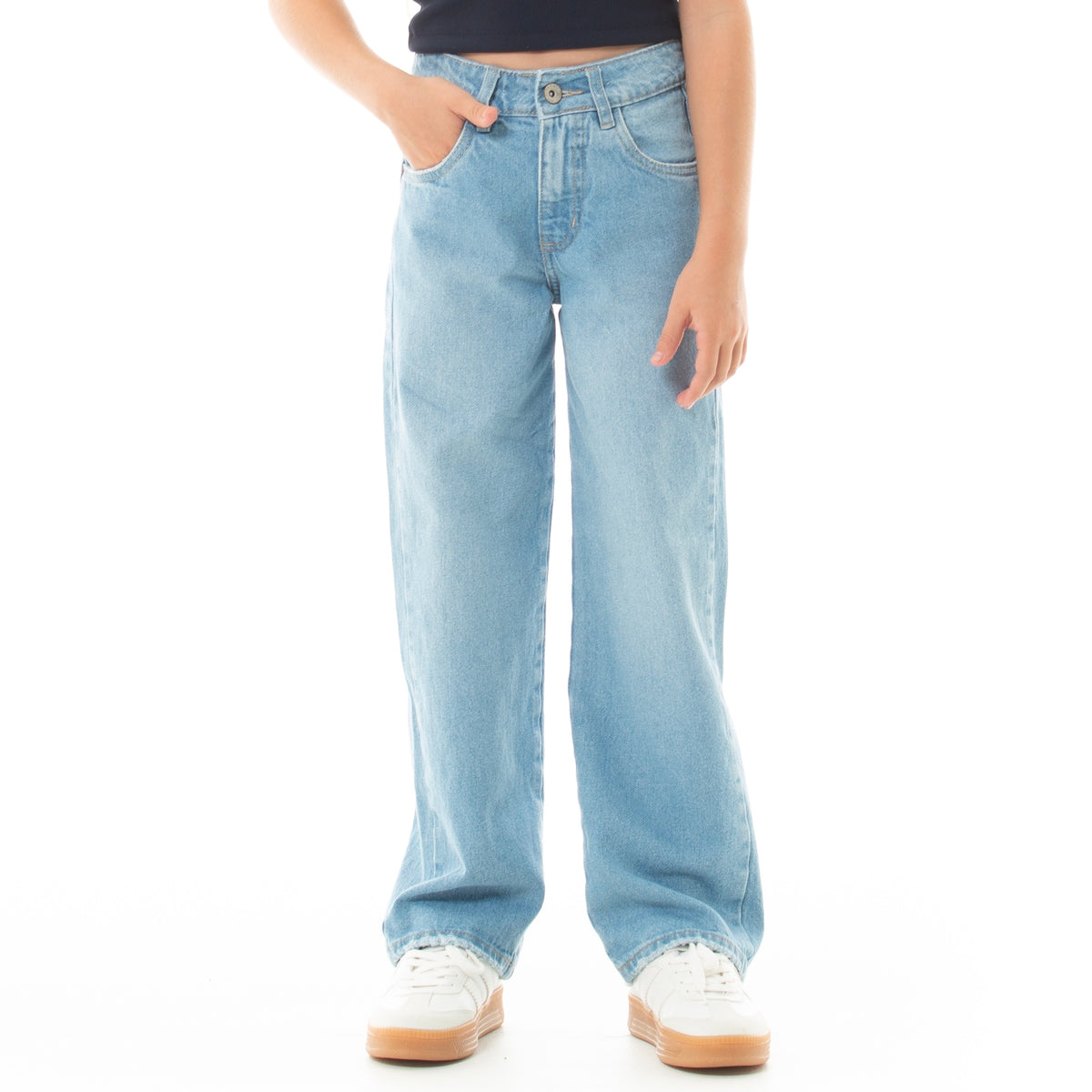 JEAN PARA NIÑAS CON DISEÑO DE ESTRELLAS EFECTO FLOCK