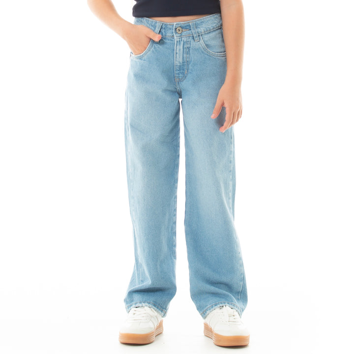 JEAN PARA NIÑAS CON DISEÑO DE ESTRELLAS EFECTO FLOCK