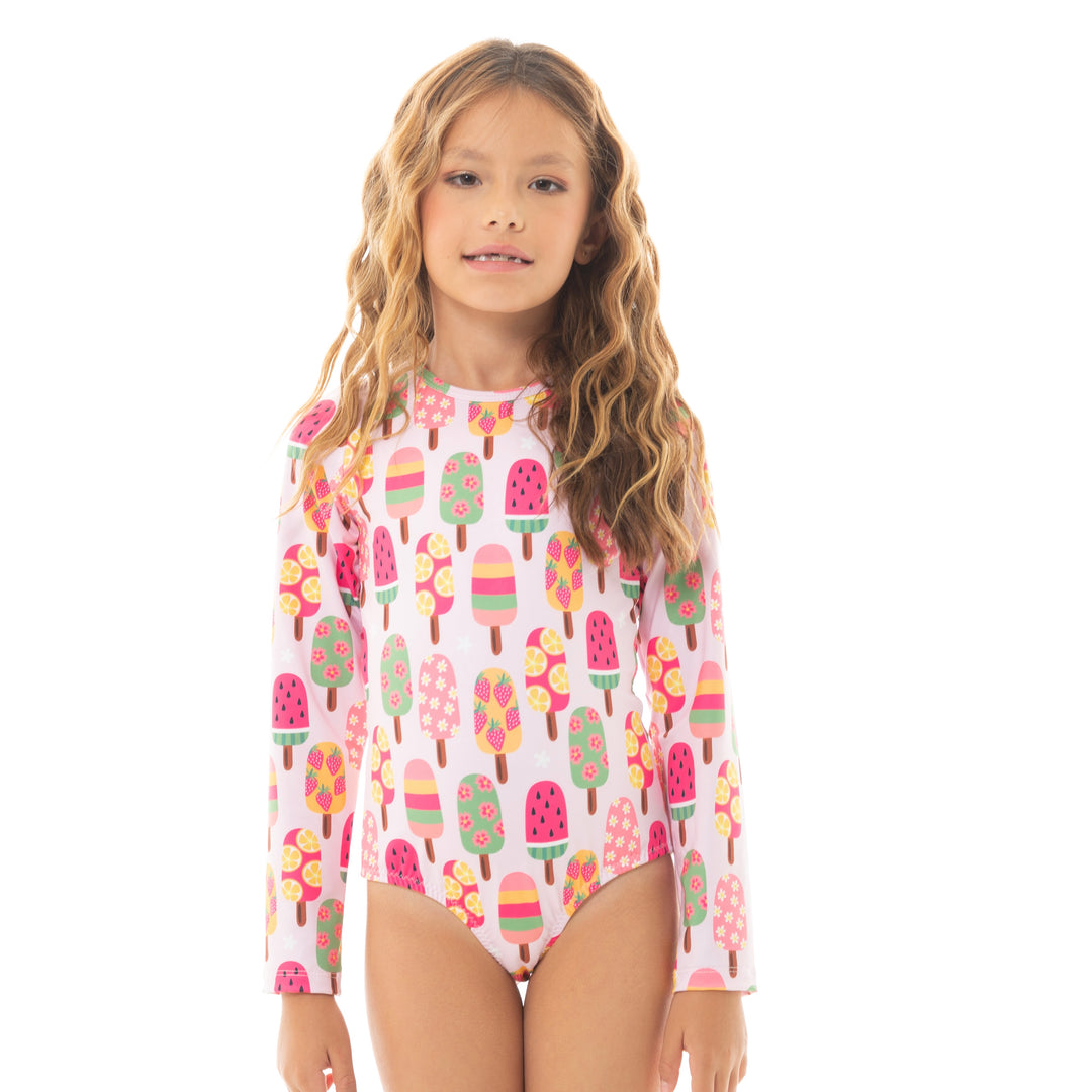VESTIDO DE BAÑO PARA NIÑAS ENTERO CON DISEÑO ESTAMPADO