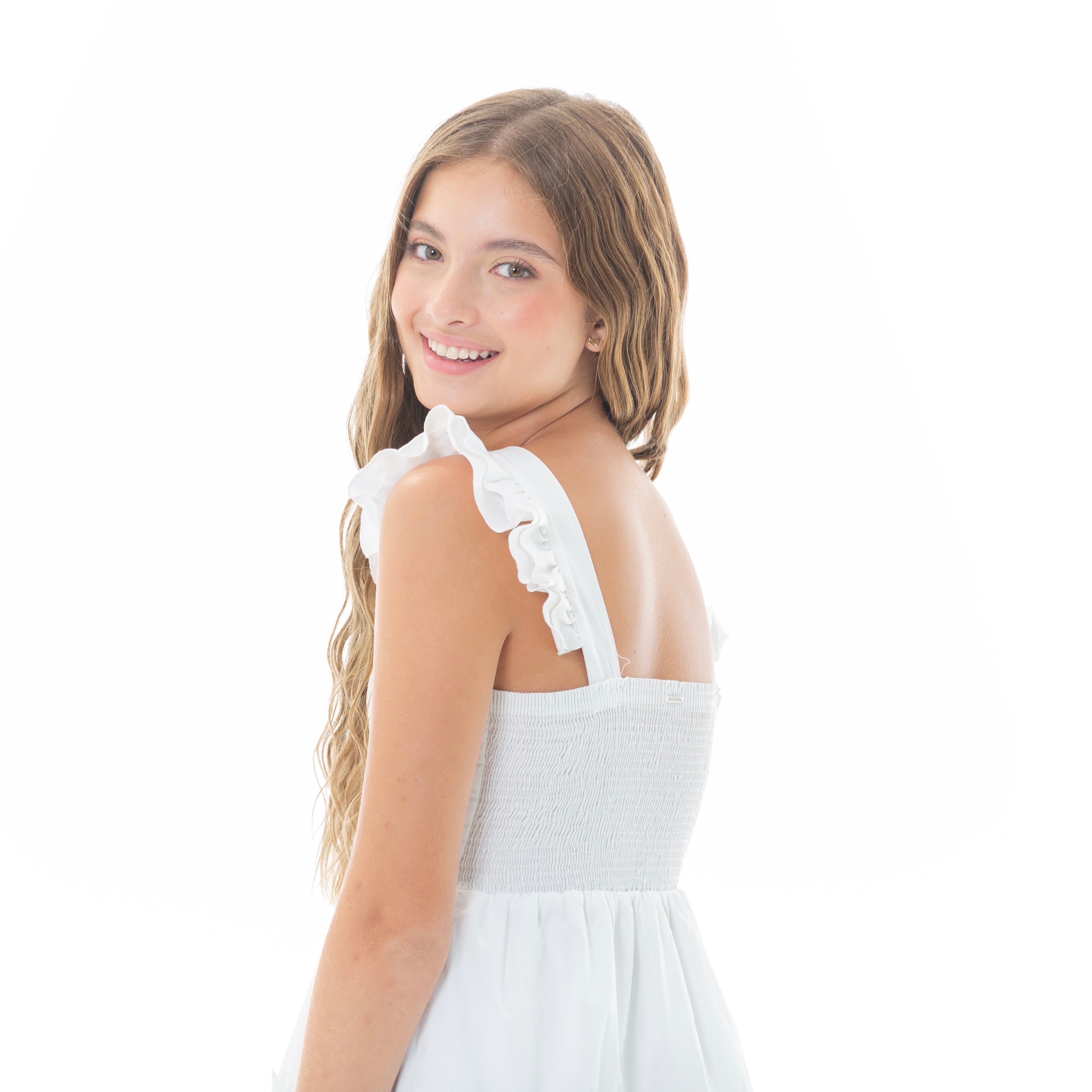 VESTIDO PARA NIÑAS CORTO - COLOR BLANCO