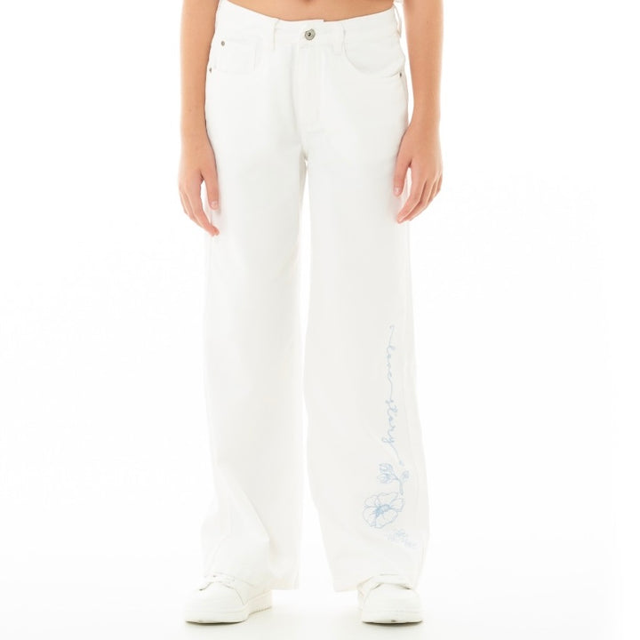 JEAN PARA NIÑAS CON DISEÑOS BORDADOS BOTA RECTA