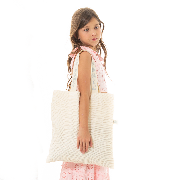 TOTE BAG COLOR BEIGE PARA NIÑAS