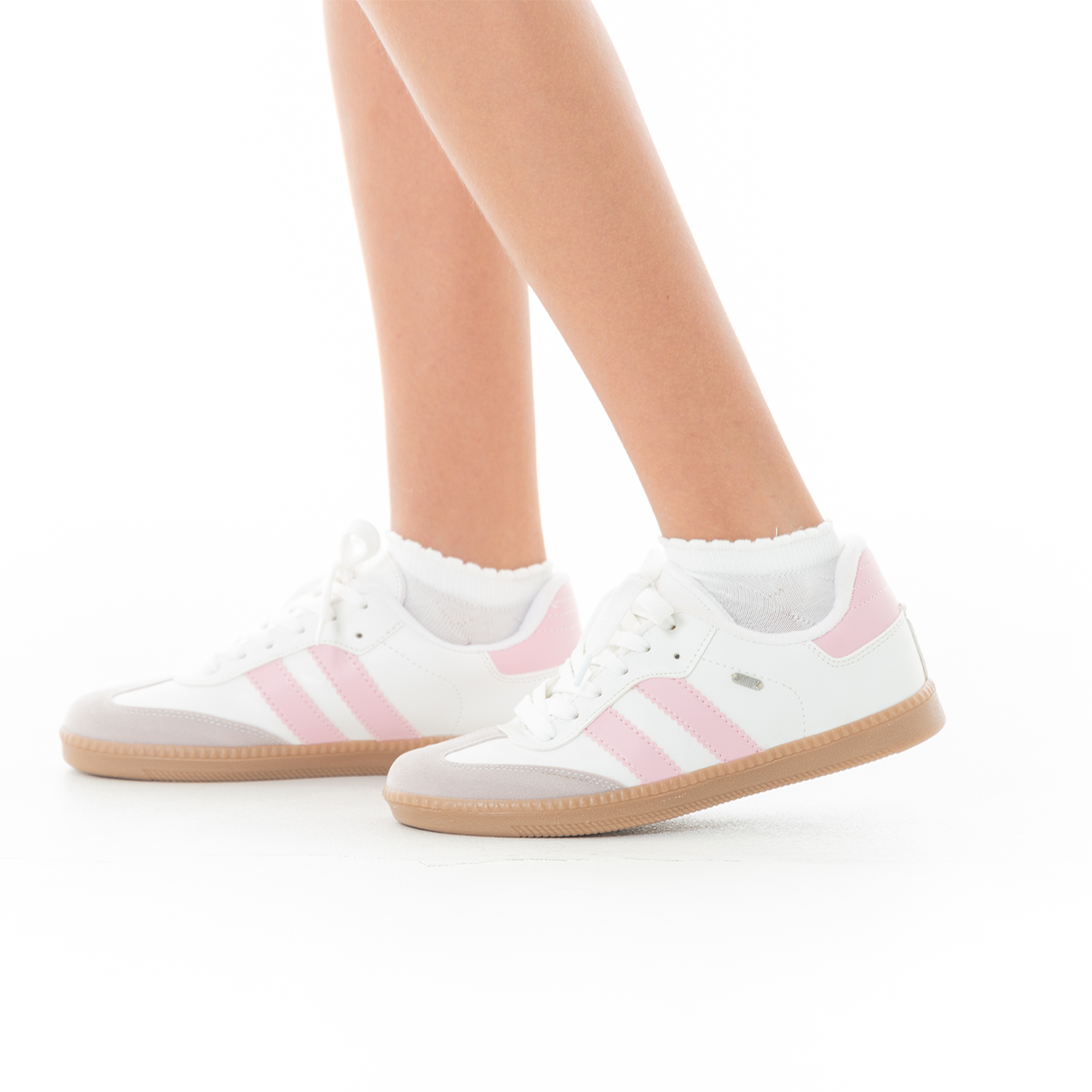 TENIS PARA NIÑAS BLANCOS CON ROSA