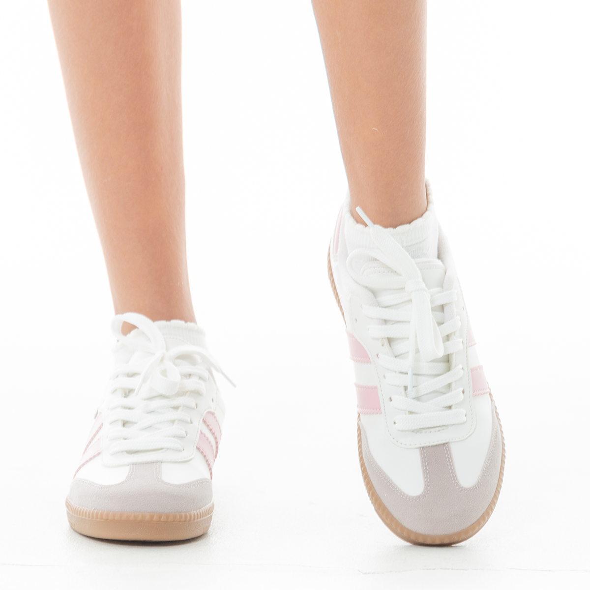 TENIS PARA NIÑAS BLANCOS CON ROSA