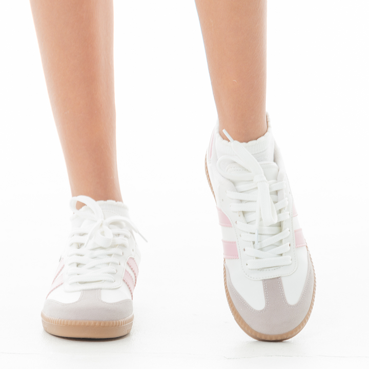 TENIS PARA NIÑAS BLANCOS CON ROSA