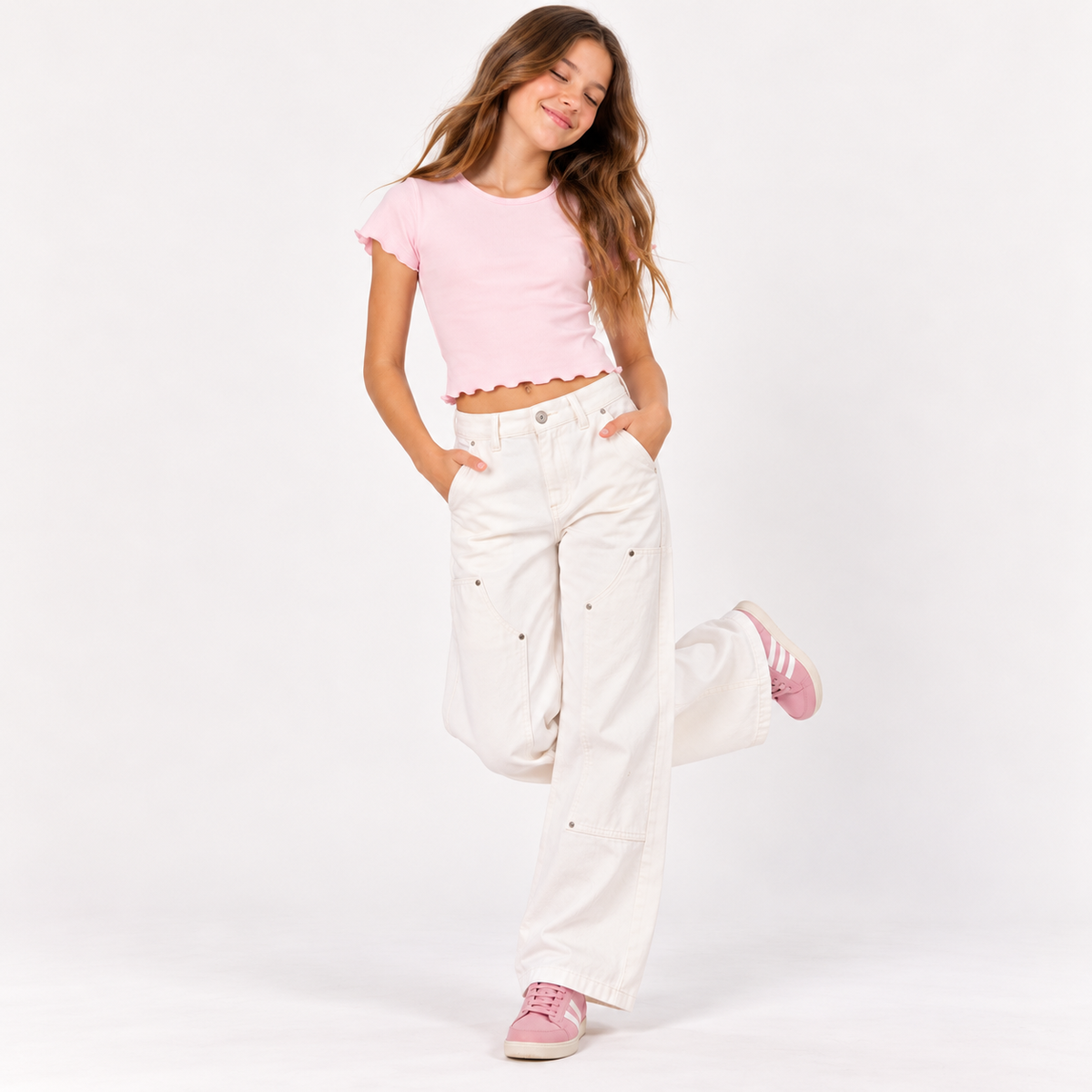 Jean para niñas wide leg