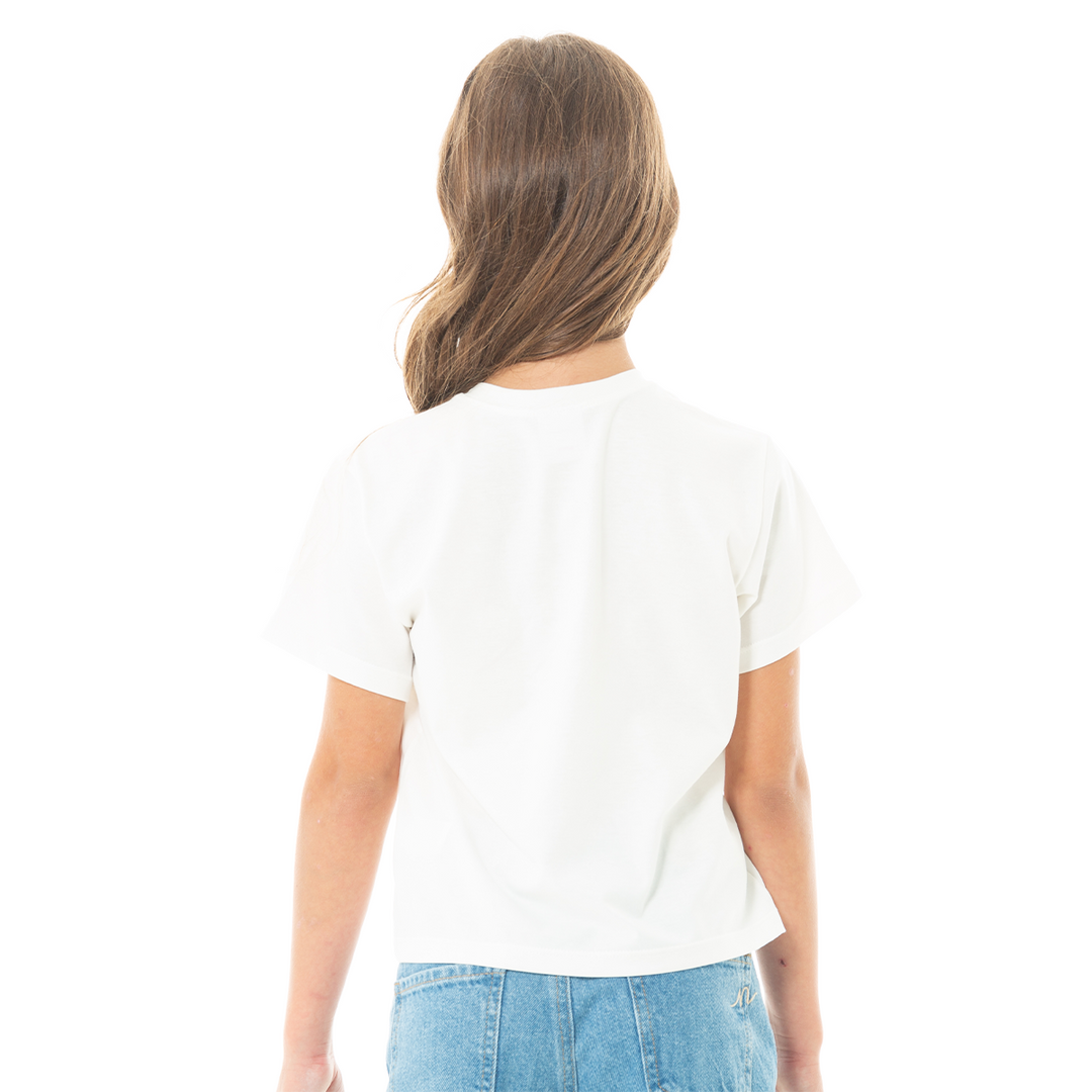 CAMISETA PARA NIÑAS CON APLIQUE DE MOÑOS