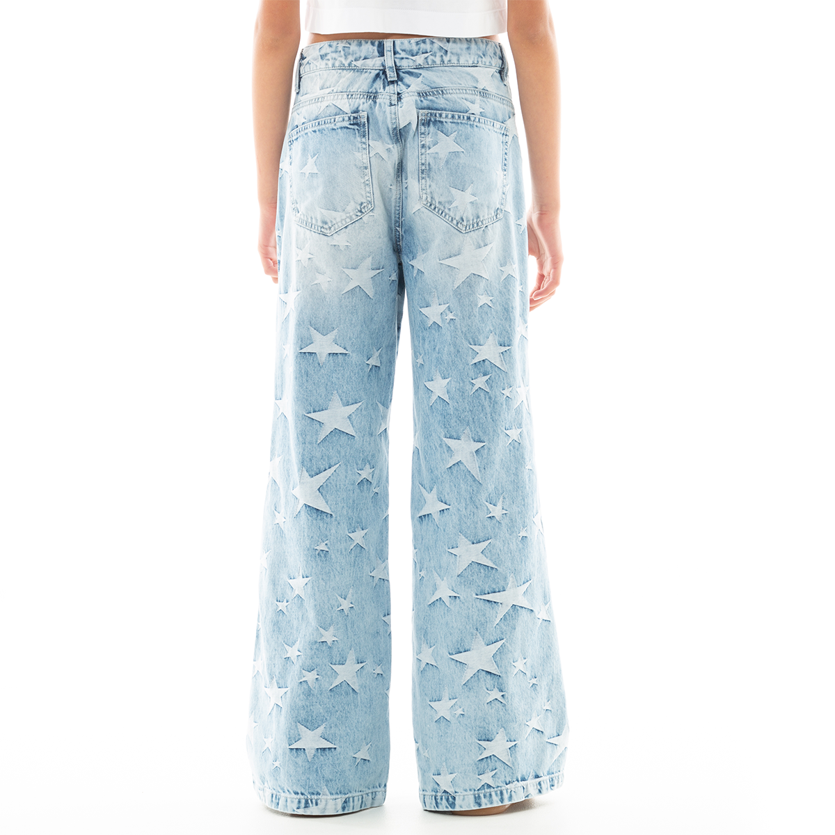 Jean para niñas con diseño de estrellas en jacquard