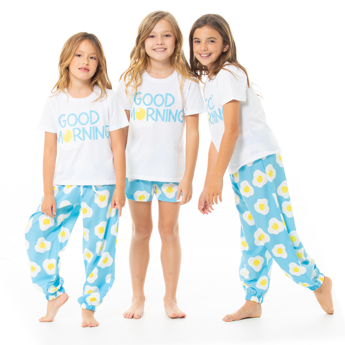PIJAMA PARA NIÑAS DE PANTALON CON DISEÑO DE HUEVOS