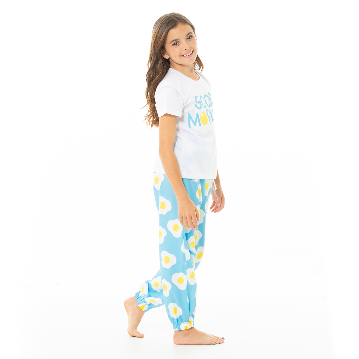 PIJAMA PARA NIÑAS DE PANTALON CON DISEÑO DE HUEVOS