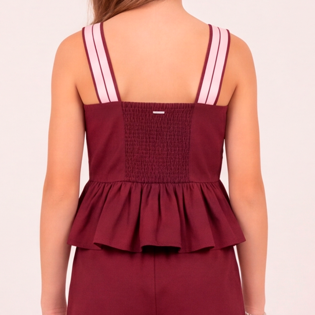 Crop top para niñas - Vinotinto
