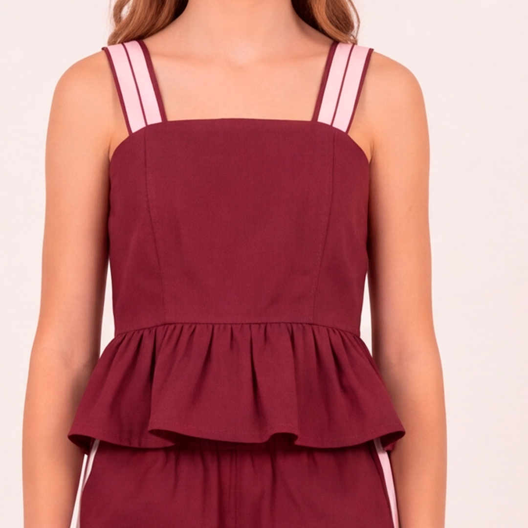 Crop top para niñas - Vinotinto