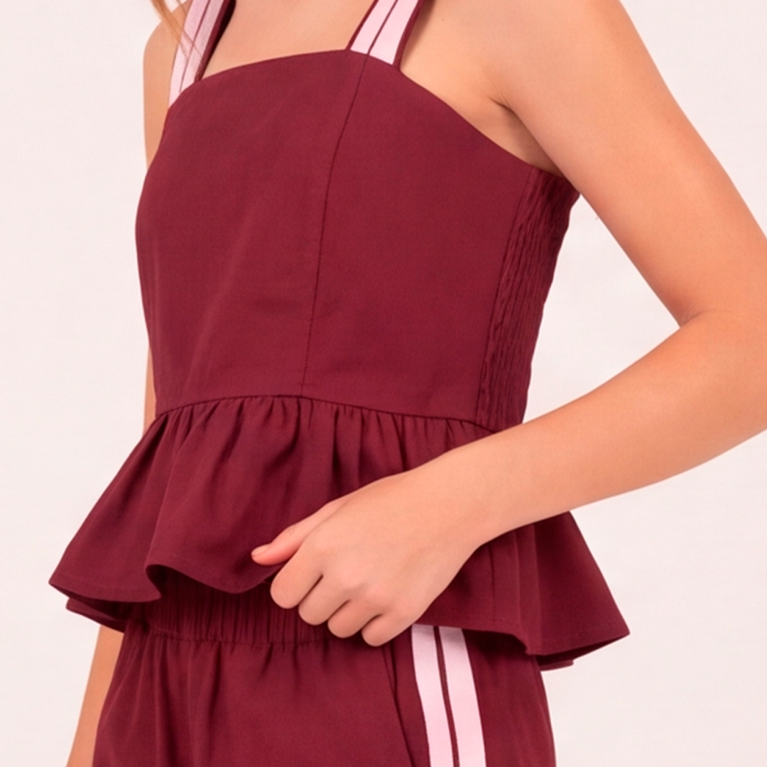 Crop top para niñas - Vinotinto
