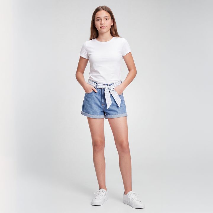 SHORT PARA NIÑAS EN DENIM CON CINTURÓN