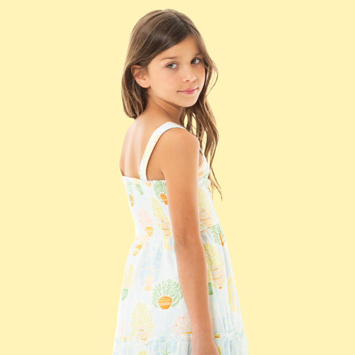 VESTIDO PARA NIÑAS LARGO EN TELA ESTAMPADA