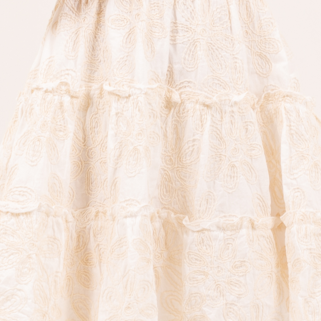 VESTIDO BORDADO PARA NIÑAS – MARFIL