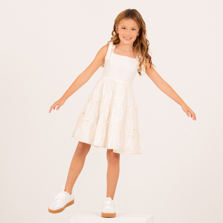 VESTIDO BORDADO PARA NIÑAS – MARFIL