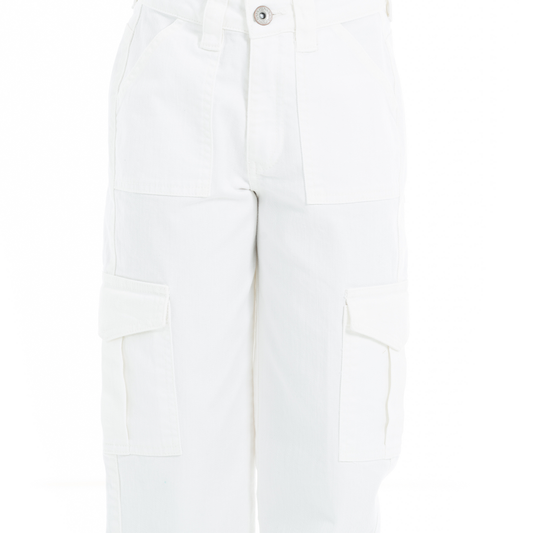 PANTALON CARGO PARA NIÑAS BLANCO
