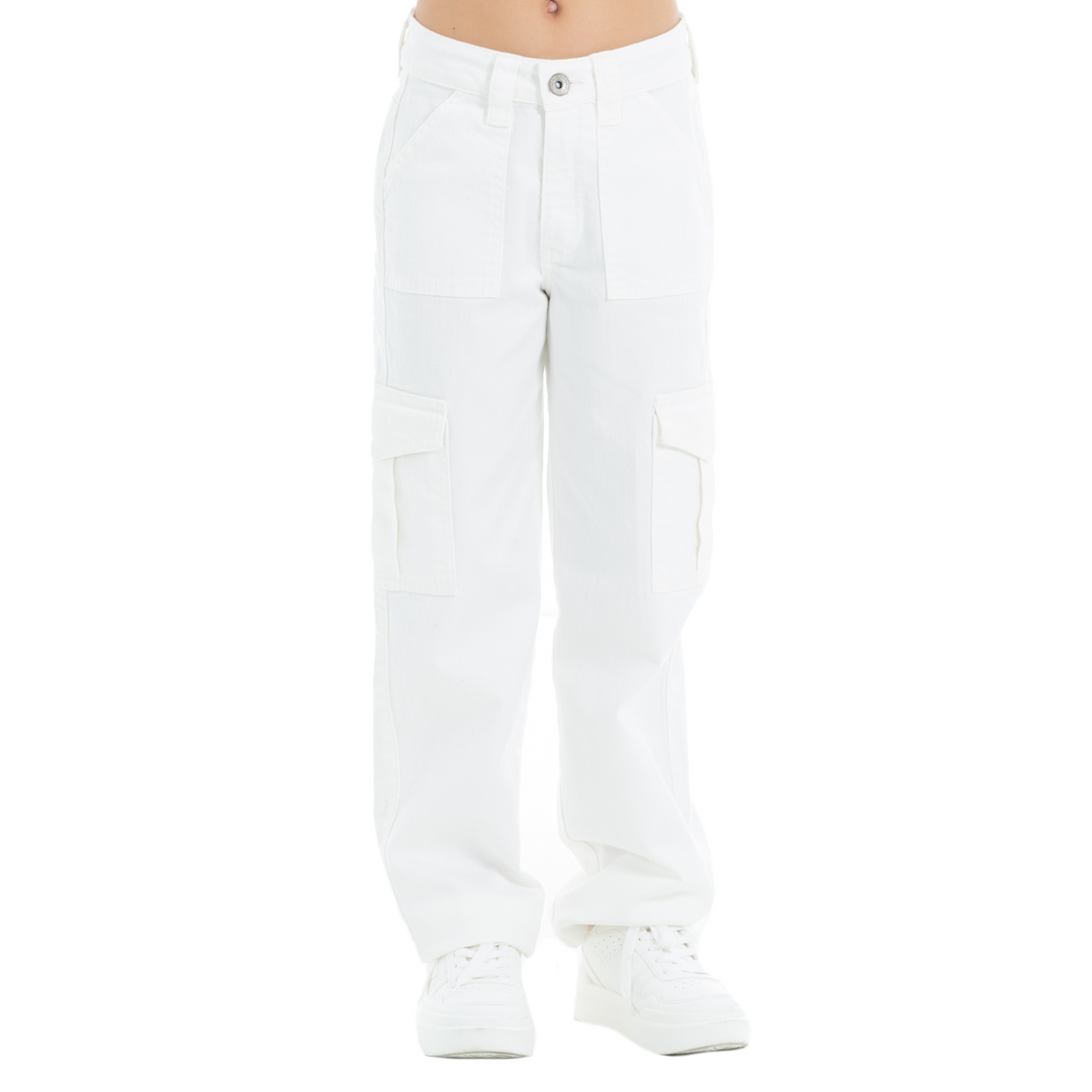 PANTALON CARGO PARA NIÑAS BLANCO